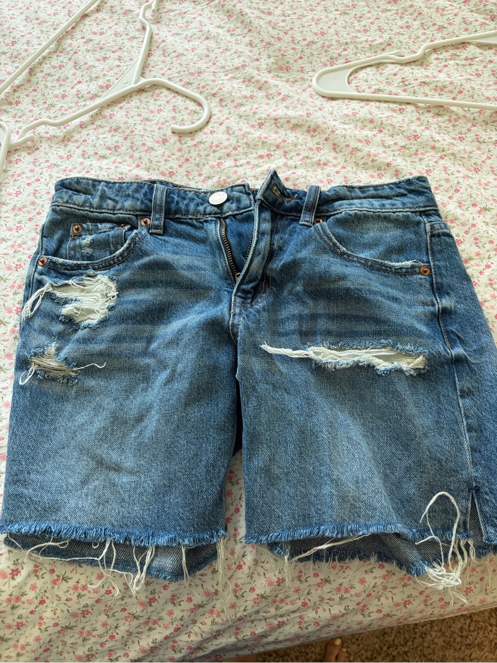 Aeropostale Light Blue Low-Rise Baggy Denim Shorts